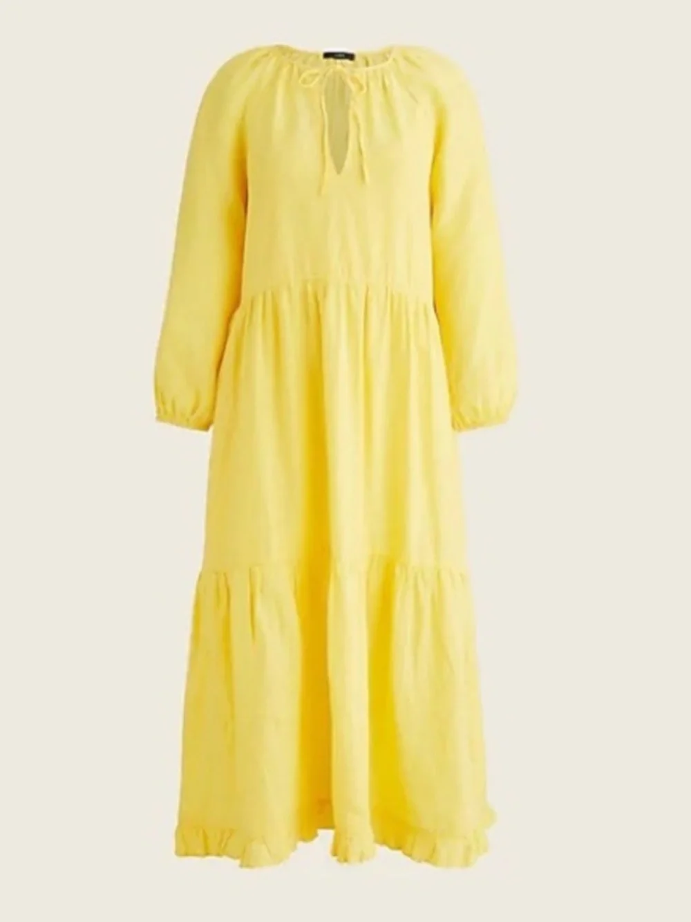 J CREW Chavez Tiered Linen Midi Dress SZ L/XL ~ NWT